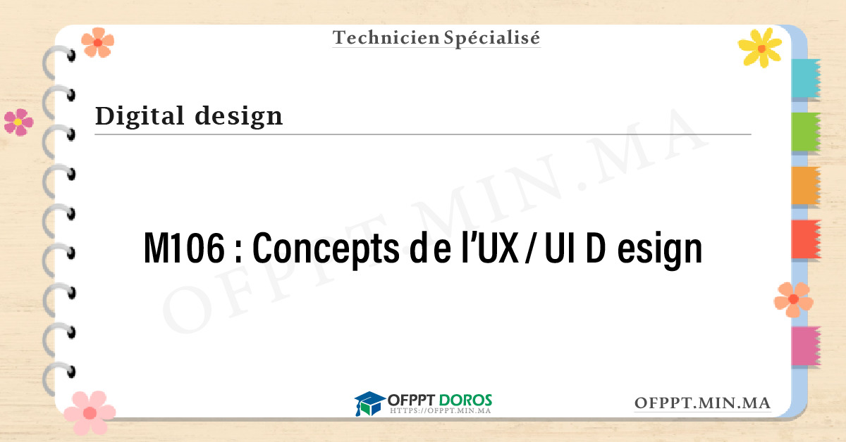 Sommaire détaillé du cours Concepts de l’UX/UI Design M106 OFPPT - Structure du module