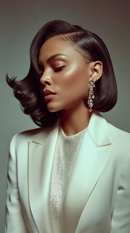 The Allure of the Side Swoop: A Classic Reimagined - black women side part