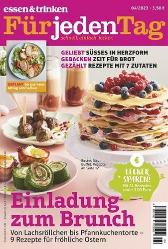 Cover: Essen und Trinken für jeden Tag Magazin April No 04 2023