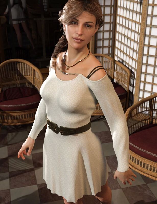 dForce Open Shoulder Dress for Genesis 8 Female(s)