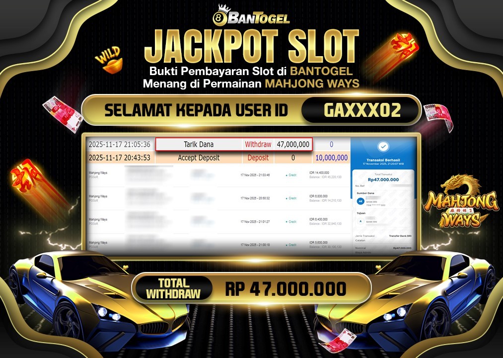 BUKTI JACKPOT LUNAS BANTOGEL