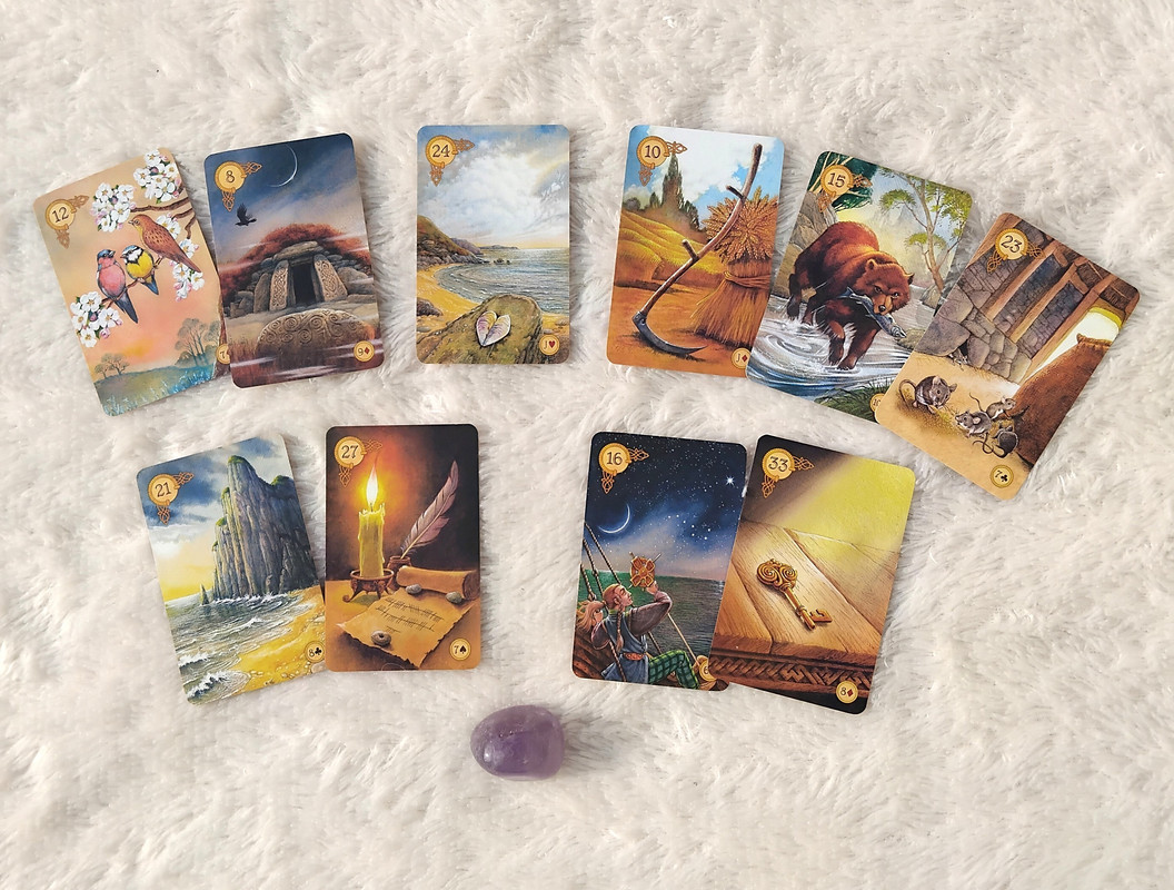 Photo de mon tirage de cartes Lenormand