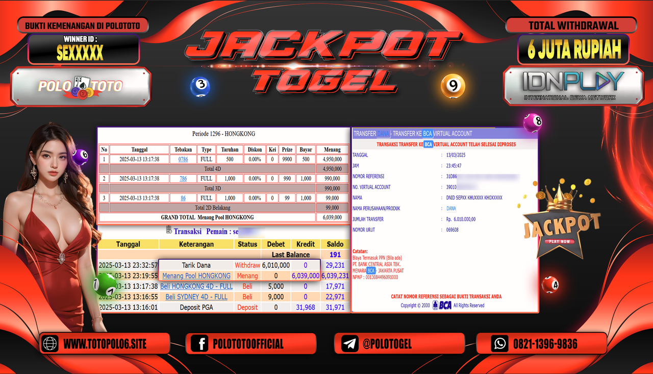 POLOTOTO JACKPOT TOGEL PASARAN HONGKONG Rp.6.010.000,-