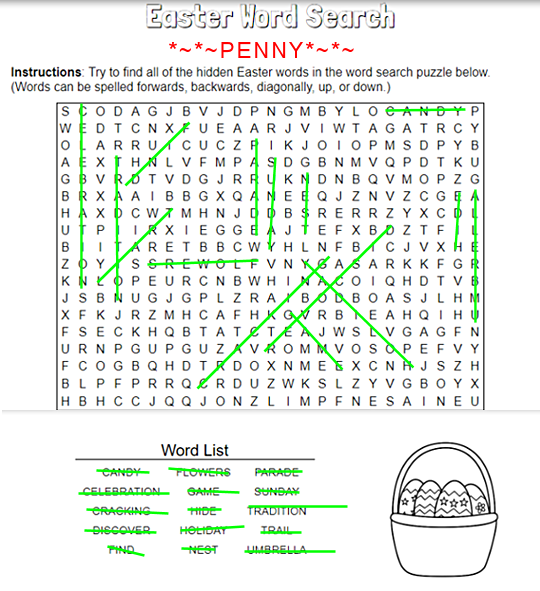 Word Search Example Done Word Search Done — Postimages