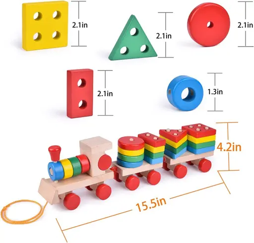 Smart Activity Learning & educational Geometry Train Shape & color Block game for Kids Color 1 (T106)