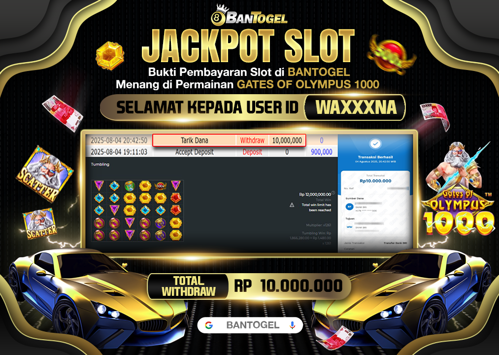 BUKTI JACKPOT LUNAS BANTOGEL
