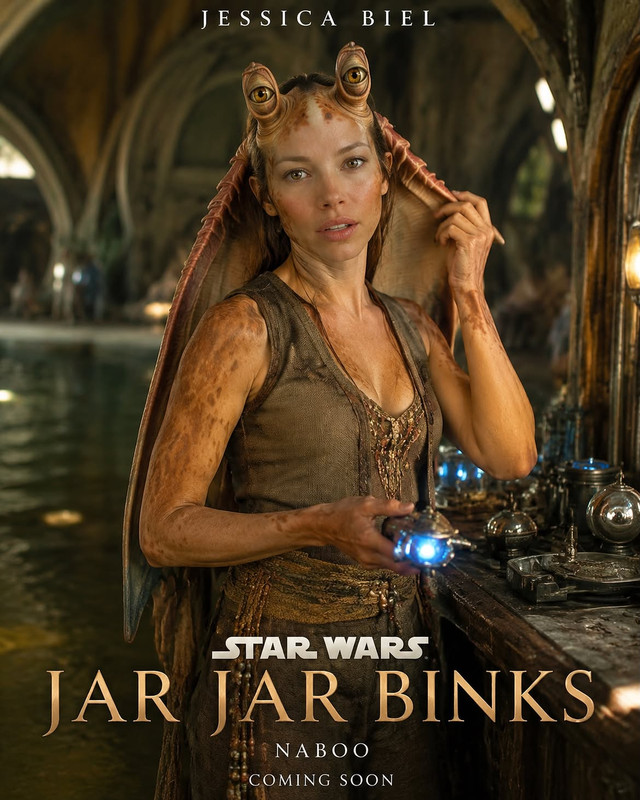 Jessica Biel Jar Jar Binks