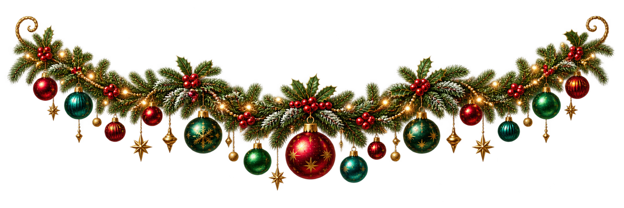 Festive ornament garland divider