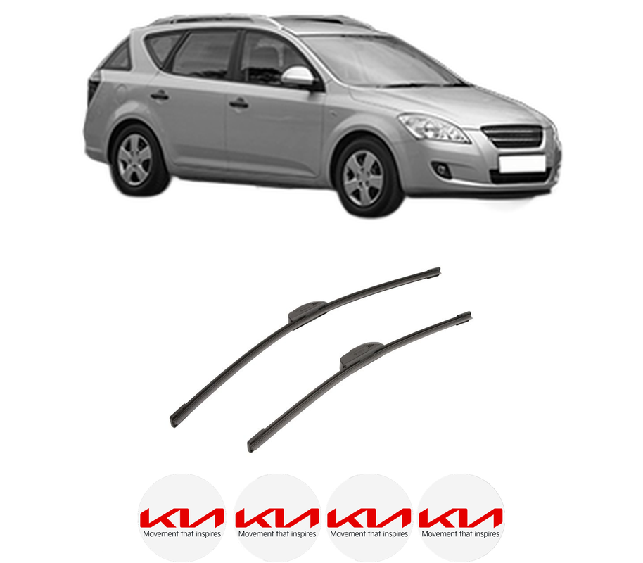 Set stergatoare auto KIA CEE'D SW (ED) din 2007-2012, pentru parbriz auto, 2 bucati, Bosch Aerotwin Retrofit, din cauciuc siliconat rezistent, 4 Stickere Auto KIA
