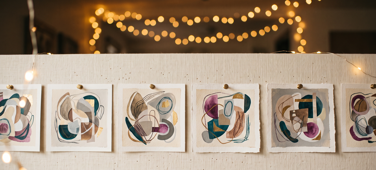 Finished student-style artwork on display