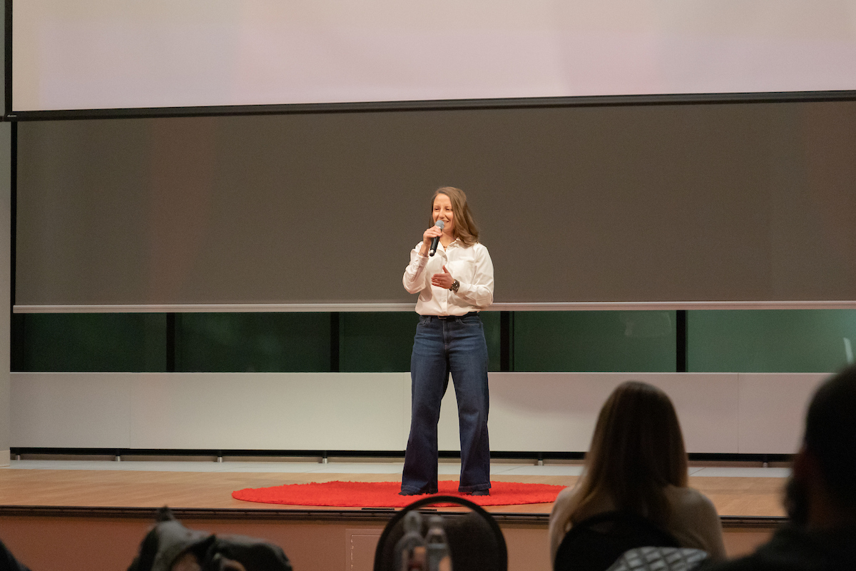 Lindsey Lerner on stage at TEDxPrinceton