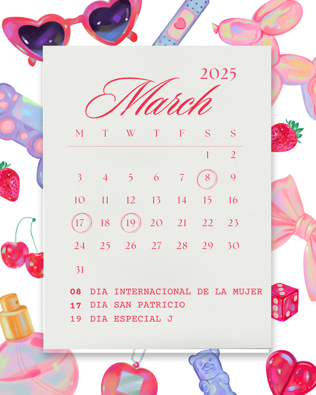 Pink and Red Glamour March 2025 Calendar Instagram Post (1)