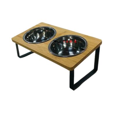 comedero de madera doble nuevo