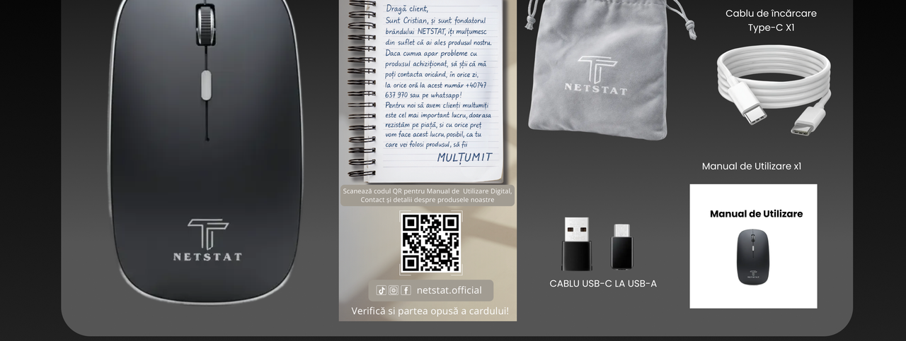 Mouse Wireless NETSTAT - pachet continut