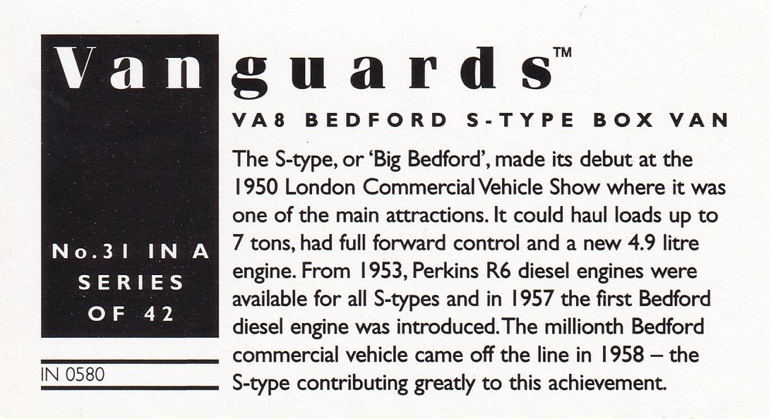 1996 No 31 VA8 Bedford S Type Box Van Back