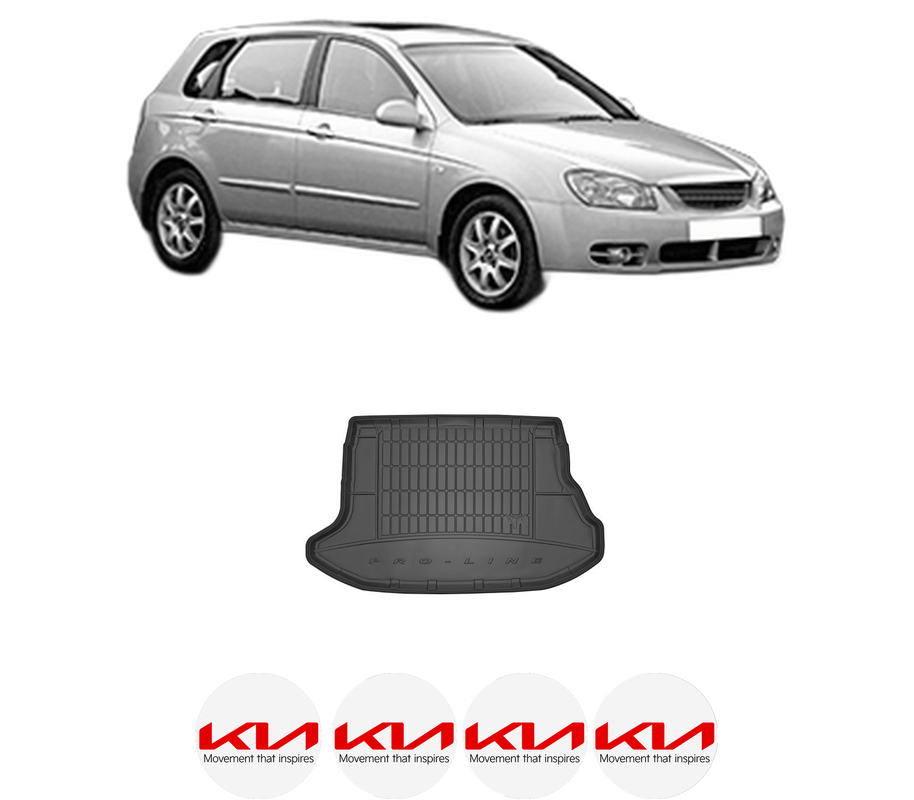 Tavita Portbagaj KIA CERATO I Hatchback (LD) din 2004-2008, Protectie Portbagaj Auto, 4x Stickere auto cu KIA