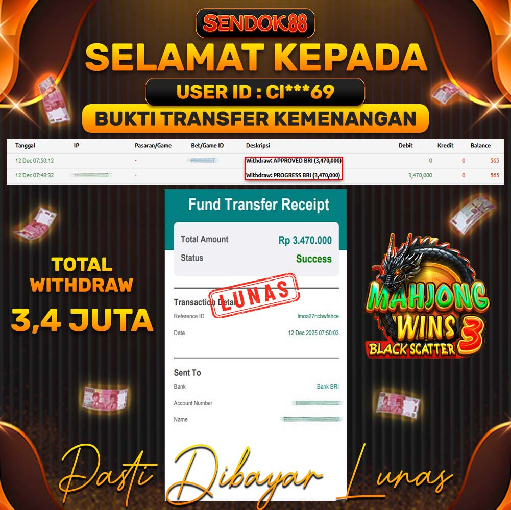 SENDOK88 JEPE! MAHJONG WINS 3 BLACK SCATTER Rp 3.470.000,- LUNAS!