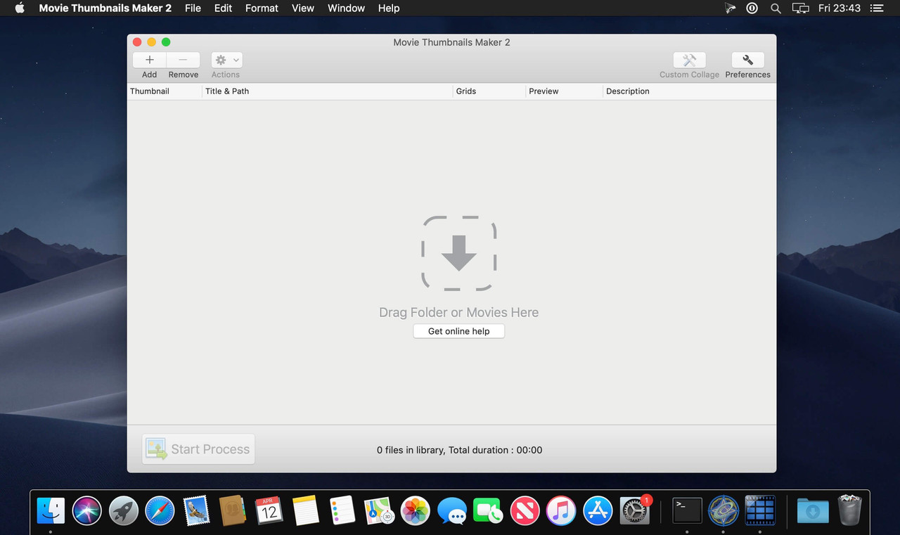 Movie Thumbnails Maker macOS 1