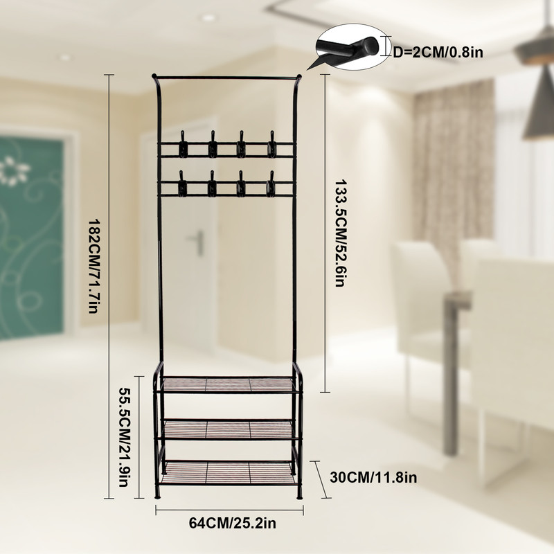 BIGZZIA Garderobenständer, 3 In 1 Garderobenständer Stabil Kleiderstange Mit 3 Schichten Schuhregal Und Abnehmbaren Haken Kleiderständer Freistehender Für Schlafzimmer Schwarz 13 BIGZZIA Garderobenständer, 3 In 1 Garderobenständer Stabil Kleiderstange Mit 3 Schichten Schuhregal Und Abnehmbaren Haken Kleiderständer Freistehender Für Schlafzimmer Schwarz -Möbelhaus AAHKMJXYDAFdJAOAIMEbOAchaYtjpIZUujpRpTo0CnZOZVJEHygbLbCABi79SkXhjJIdL3kVuhwbNM9koK AYtj3