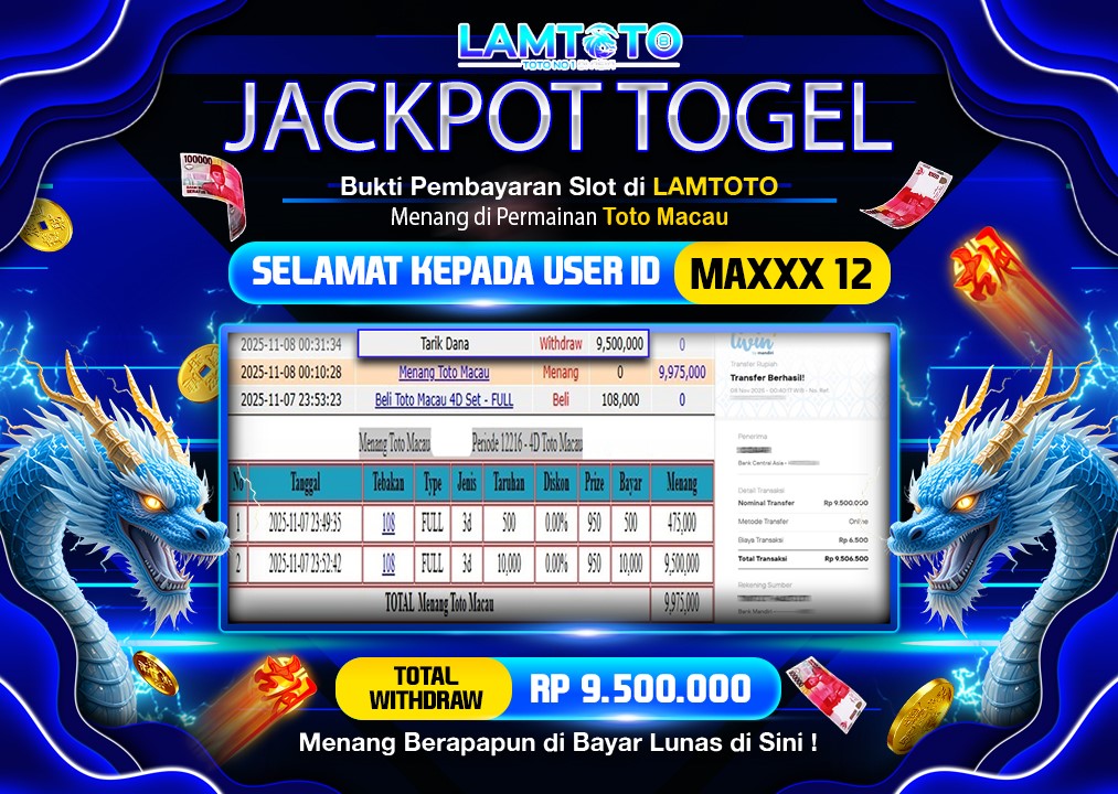 BUKTI JACKPOT LUNAS LAMTOTO