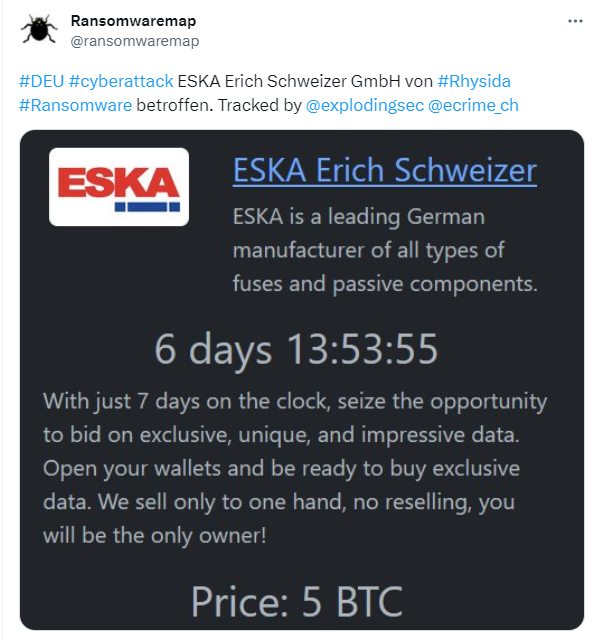 Ransomware bei ESKA Erich Schweizer GmbH