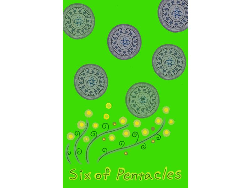 Six of Pentacles 타로카드 썸네일 이미지