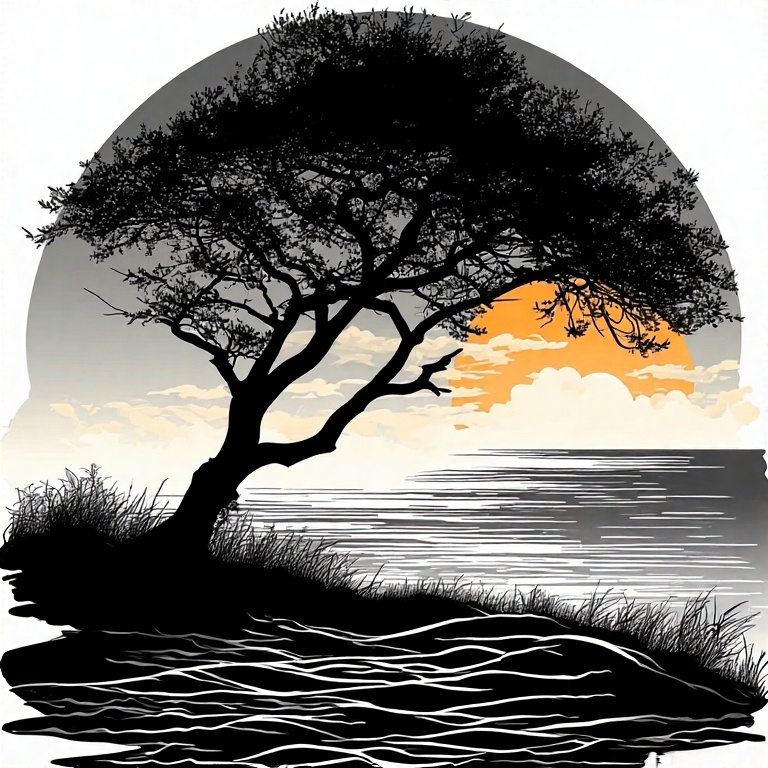 black-and-white-silhouette-of