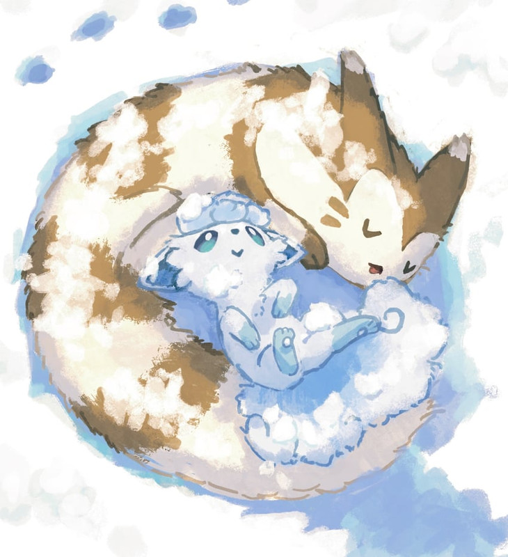 alolan-vulpix-and-furret-pokemon-drawn-b