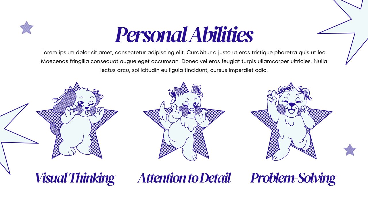 Dark Blue and White Illustrative Creative Portfolio Presentation