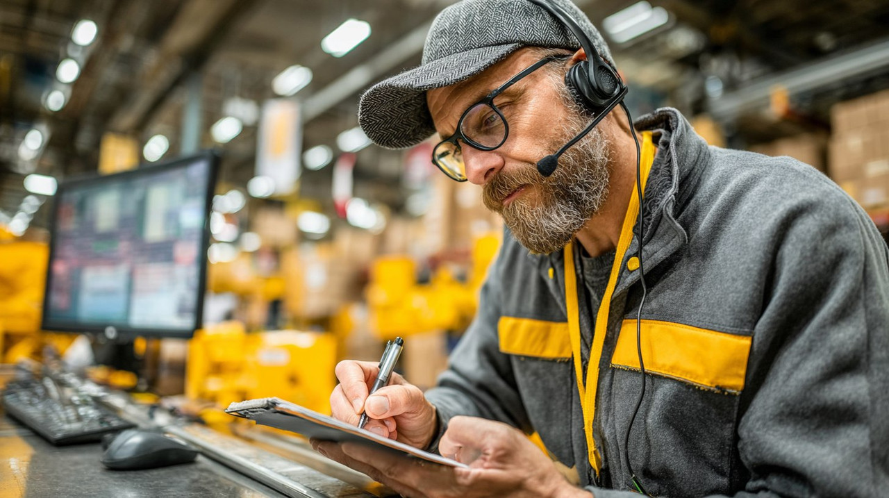 Сотрудник логистической компании на складе