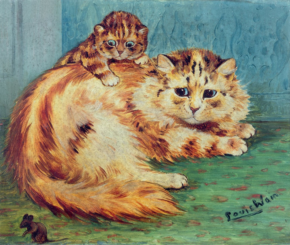 Louis Wain - Cheeky Mouse (board) - (MeisterDrucke-286202)