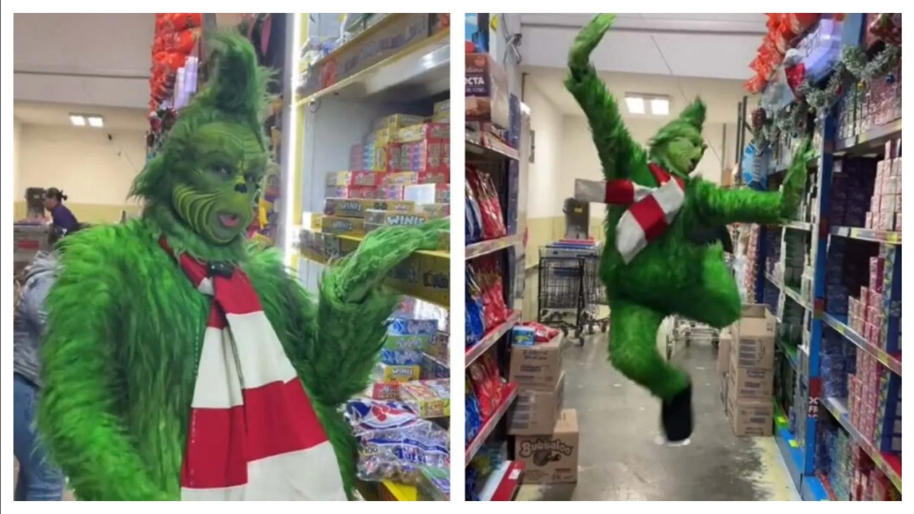 El Grinch llegó a Monterrey y conquista TikTok con sus travesuras