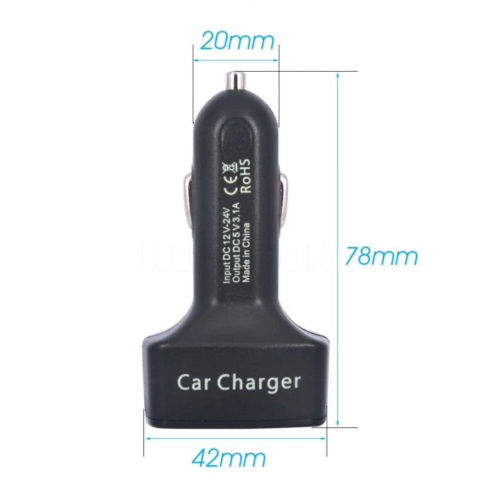 AUTO töltő voltmérő ampermérő hőmérővel dupla / kettős USB – zella.hu