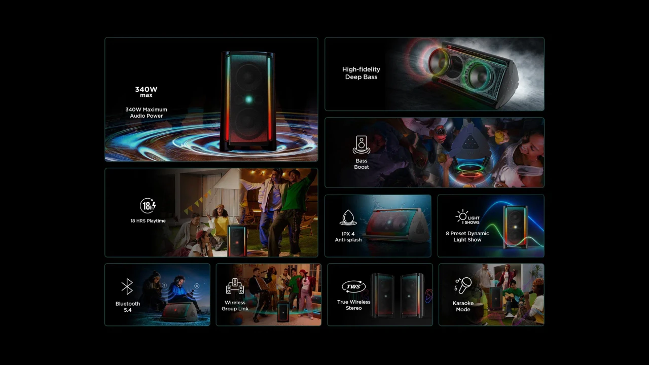 Panel de control y diseño robusto de la bocina TCL TP300K.