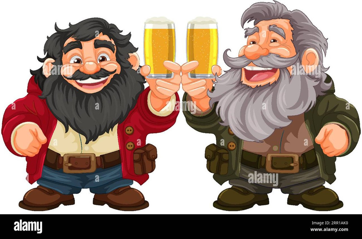 a-group-of-old-friends-with-beards-and-mustaches-celebrate-while-drinking-pints-of-beer-2RR1AK0-4092