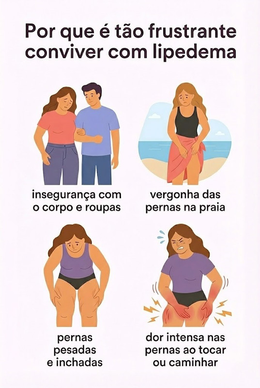 Comparativo de corpo com e sem lipedema