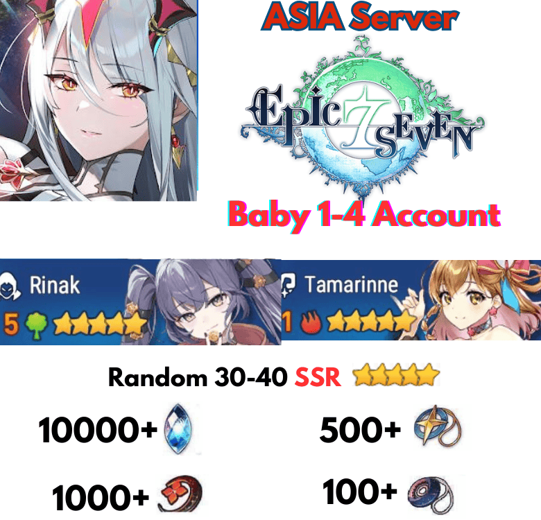 [Asia] Epic Seven Starter Basic Account 1-4 baby  