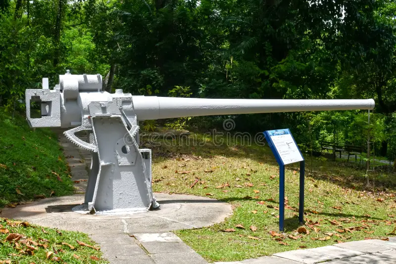 Artillerie cotiere "Exotiques" Canon-naval-double-usage-de-120-mm-pr-serv-Fort-Siloso-Singapour