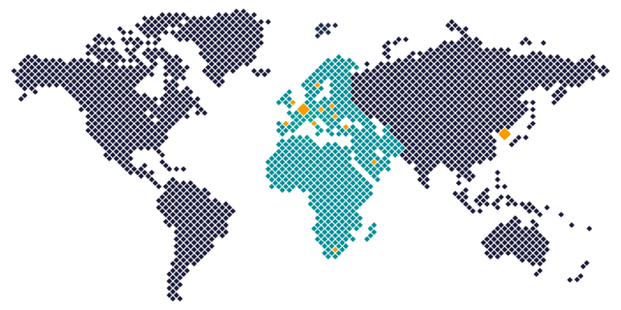 Newland global office and service network map