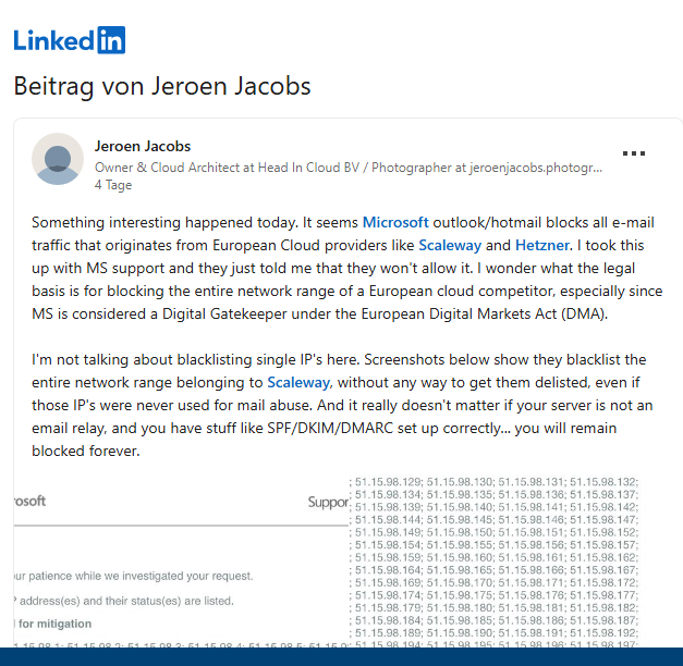 Microsoft blockt Mails
