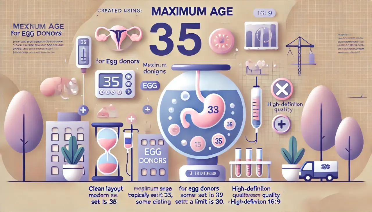 Maximum age for egg donors, typically set at 35 years, with some clinics requiring a lower limit.