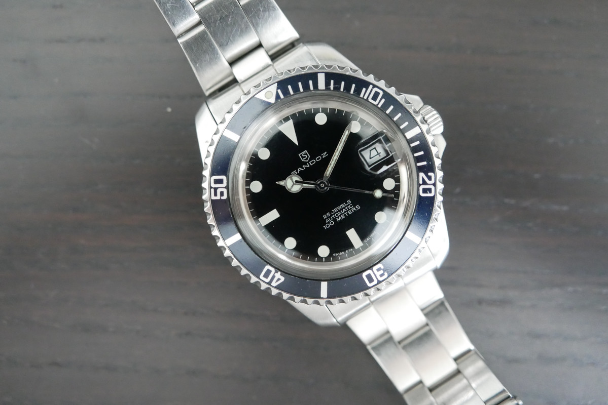 Sandoz homage silver gilt dial to Rolex submariner 5513 1933-D-77-2 - One Owner
