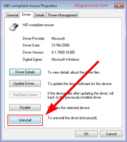Menghapus Driver Mouse di Komputer