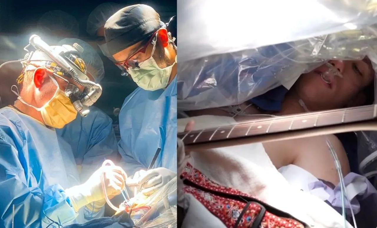Joven toca la guitarra mientras le extirpan un tumor cerebral (Video)