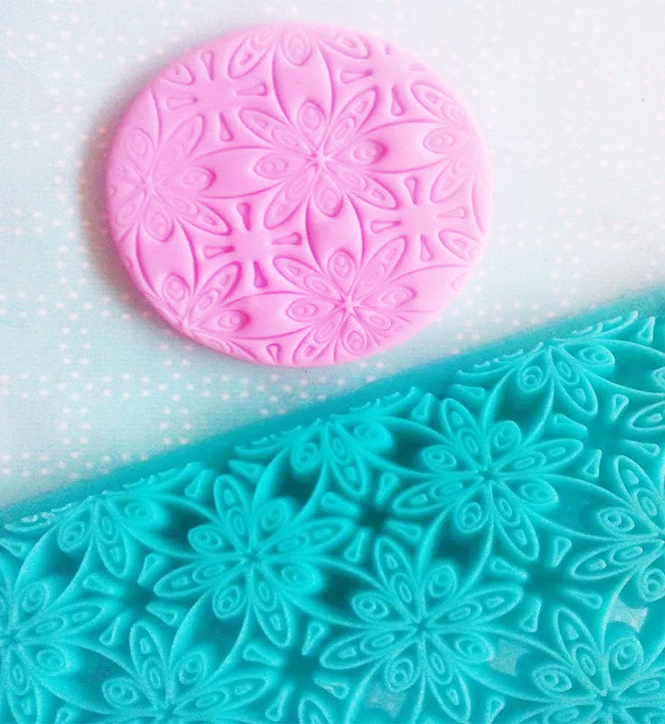 Plantilla para fondant tortas fondant textura flores mandala