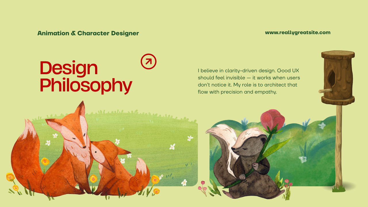 Green and Orange Illustrated Wildlife Creative Portfolio Presentation
