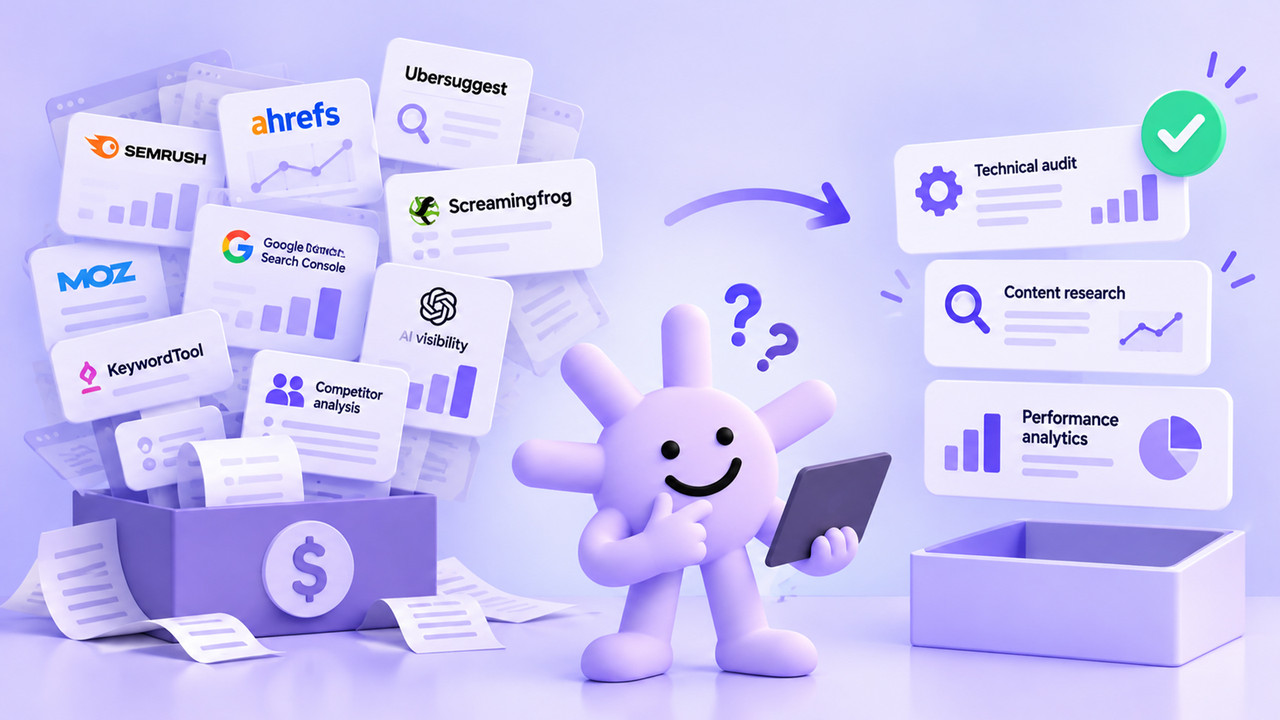 Illustration showing that should businesses us multiple SEO tools