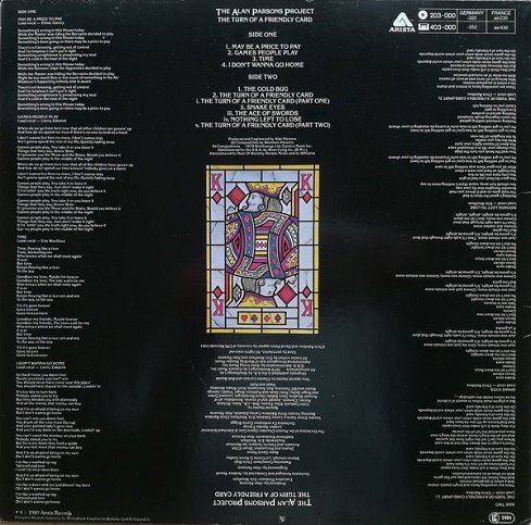 The Alan Parsons Project - The Turn Of A Friendly Card (1980) [Vinyl Rip 1/5.64] DSD | DSF + MP3