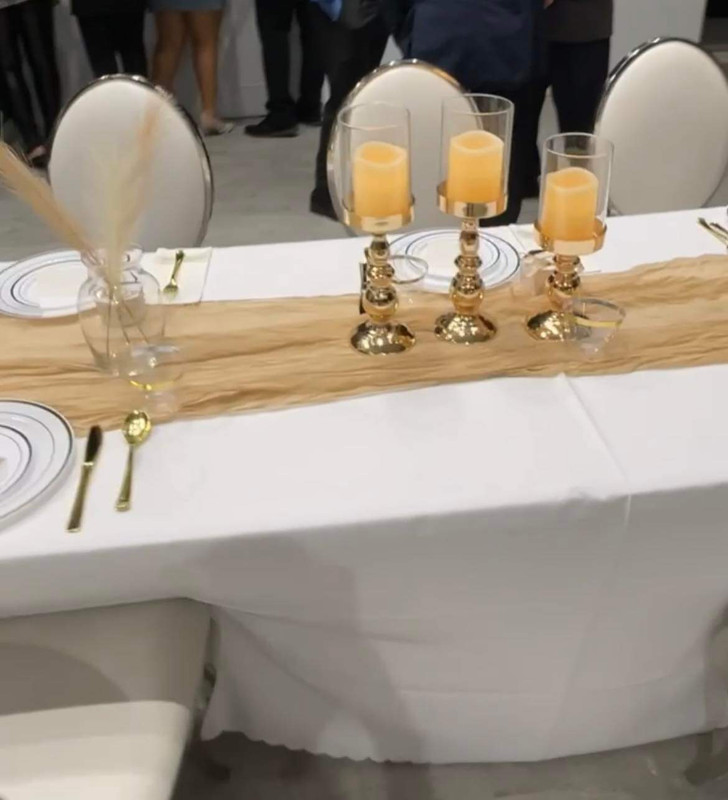 Gold Crystal Glass Candle Holder-3pcs