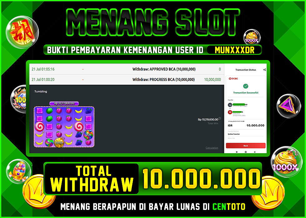 BUKTI JACKPOT LUNAS CENTOTO